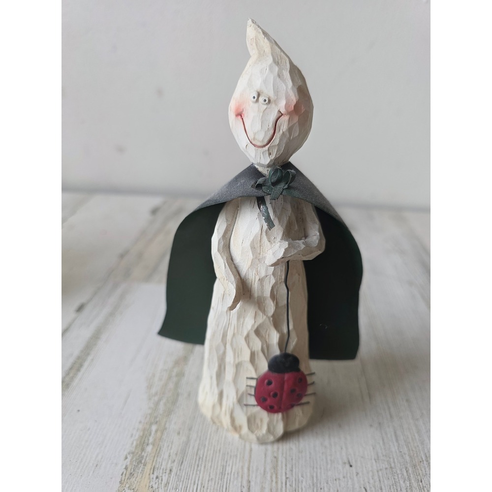 Transpac vintage ghost witch ladybug statue cap figurine Halloween decor